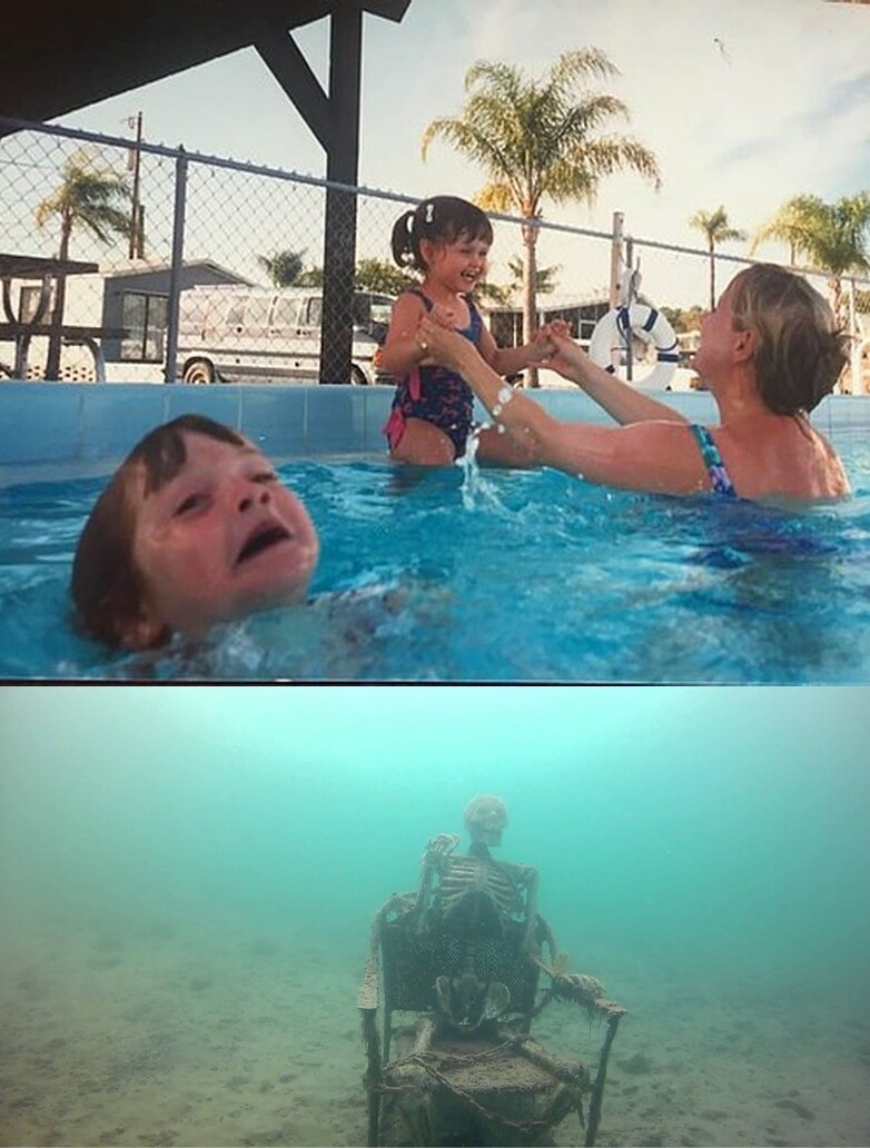 Drowning Kid and Skeleton