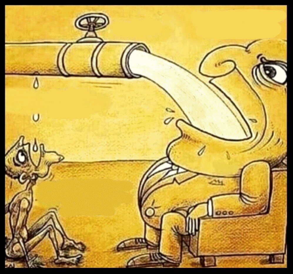 Fat guy drinking water