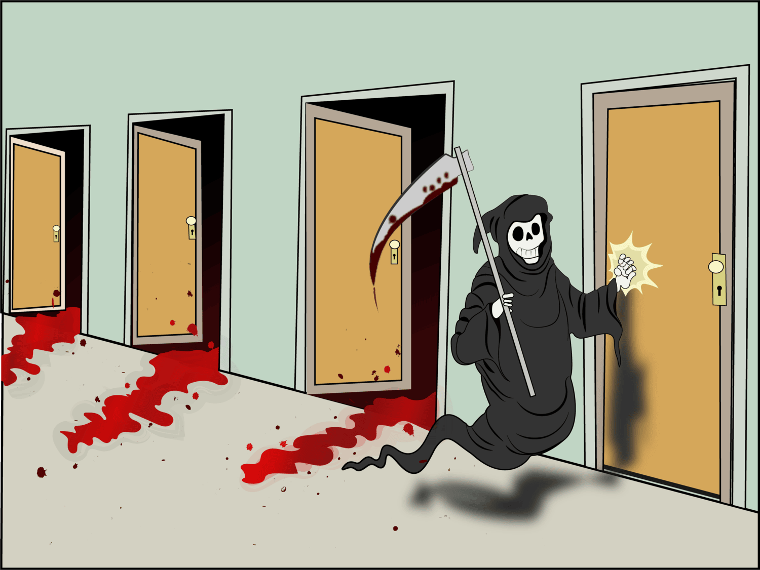 Grim Reaper Knocking Door