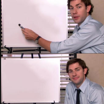 Jim Halpert Pointing to Whiteboard