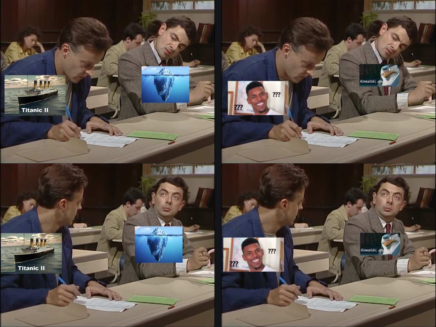 Mr bean copying