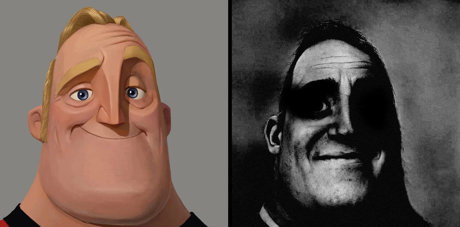 Normal and Dark Mr. Incredible