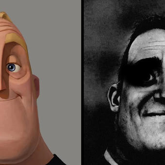Normal and Dark Mr. Incredible