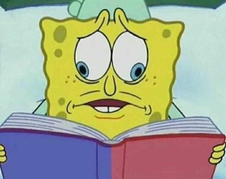 Spongebob reading two pages